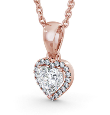 Halo Heart Diamond Pendant 9K Rose Gold PNT164_RG_THUMB1