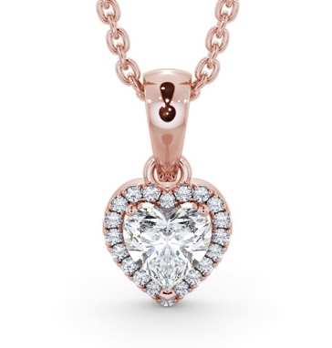Halo Heart Diamond Pendant 18K Rose Gold PNT164_RG_THUMB2 