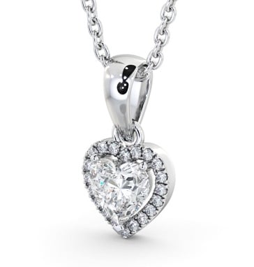 Halo Heart Diamond Pendant 9K White Gold PNT164_WG_THUMB1
