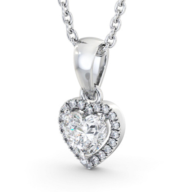 Halo Heart Diamond Pendant 18K White Gold PNT164_WG_THUMB1