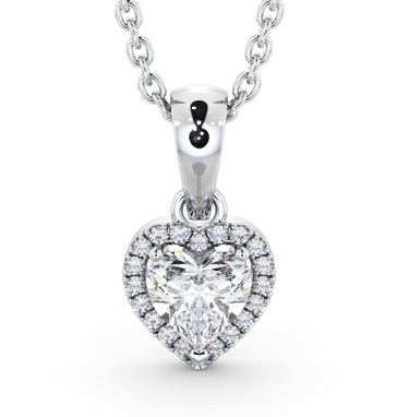 Halo Heart Diamond Pendant 18K White Gold PNT164_WG_THUMB2 