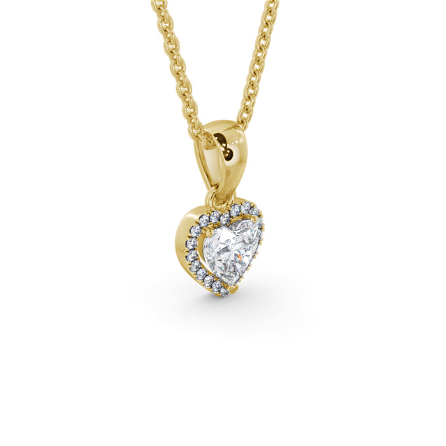 Halo Heart Diamond Pendant 18K Yellow Gold - Ninel PNT164_YG_FLAT