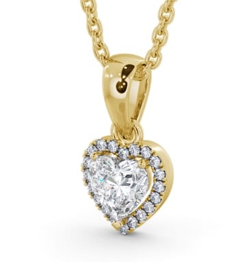  Halo Heart Diamond Pendant 9K Yellow Gold - Ninel PNT164_YG_THUMB1 
