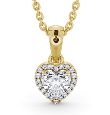  Halo Heart Diamond Pendant 9K Yellow Gold - Ninel PNT164_YG_THUMB2 