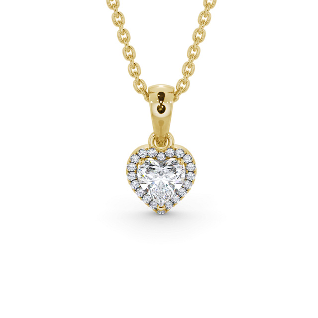 Halo Heart Diamond Pendant 18K Yellow Gold - Ninel PNT164_YG_UP