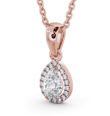 Halo Pear Diamond Pendant 9K Rose Gold PNT165_RG_THUMB1 