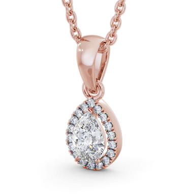 Halo Pear Diamond Pendant 18K Rose Gold PNT165_RG_THUMB1