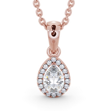  Halo Pear Diamond Pendant 9K Rose Gold - Barlow PNT165_RG_THUMB2 