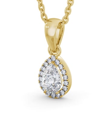 Halo Pear Diamond Pendant 18K Yellow Gold PNT165_YG_THUMB1 