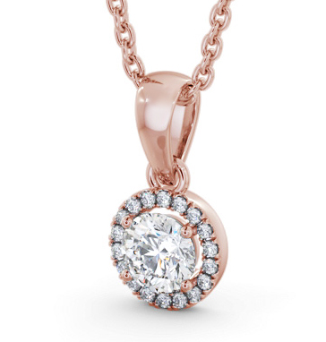 Halo Round Diamond Pendant 9K Rose Gold PNT166_RG_THUMB1 