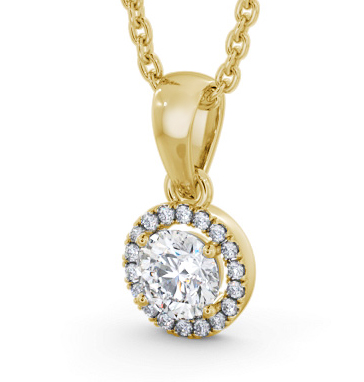 Halo Round Diamond Pendant 9K Yellow Gold PNT166_YG_THUMB1 