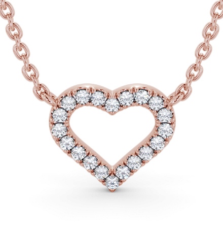 Heart Design Diamond Pendant 9K Rose Gold PNT167_RG_THUMB2 