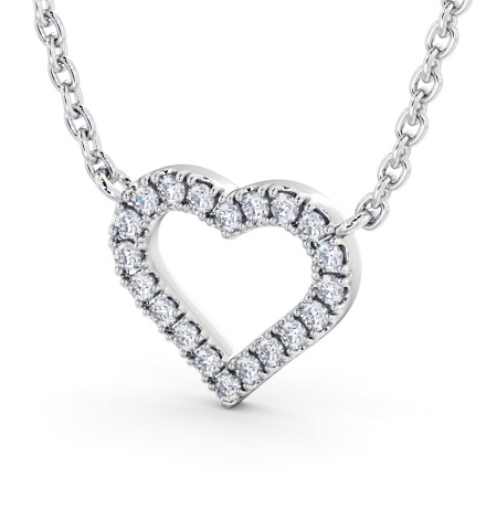 Heart Design Diamond Pendant 18K White Gold PNT167_WG_THUMB1 