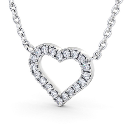 Heart Design Diamond Pendant 18K White Gold PNT167_WG_THUMB1