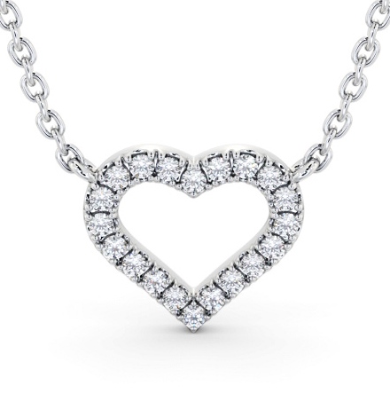 Heart Design Diamond Pendant 18K White Gold PNT167_WG_THUMB2 