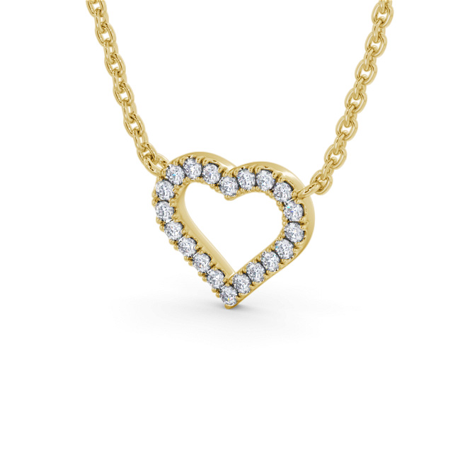 Heart Design Diamond Pendant 9K Yellow Gold - Lovella PNT167_YG_SIDE