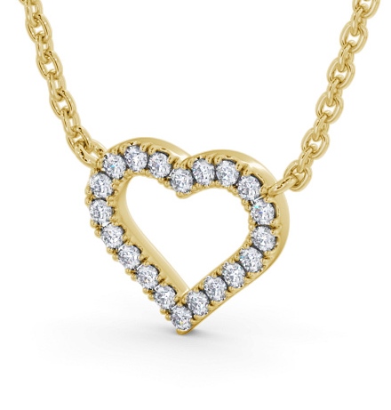 Heart Design Diamond Pendant 9K Yellow Gold PNT167_YG_THUMB1 