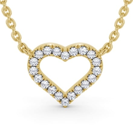  Heart Design Diamond Pendant 9K Yellow Gold - Lovella PNT167_YG_THUMB2 