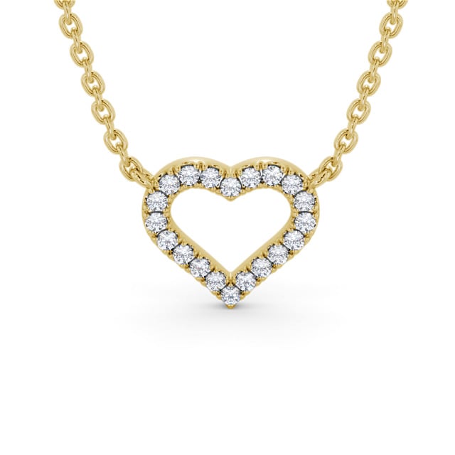 Heart Design Diamond Pendant 18K Yellow Gold - Lovella PNT167_YG_UP
