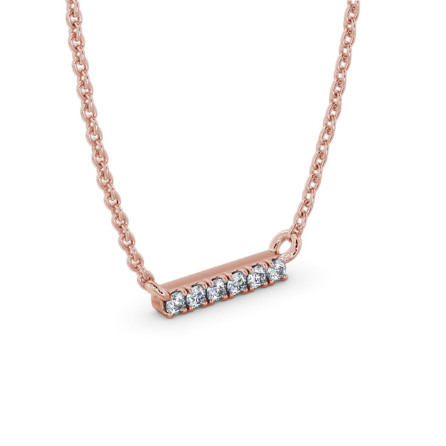 Bar Style Diamond Pendant 18K Rose Gold - Onali PNT169_RG_FLAT