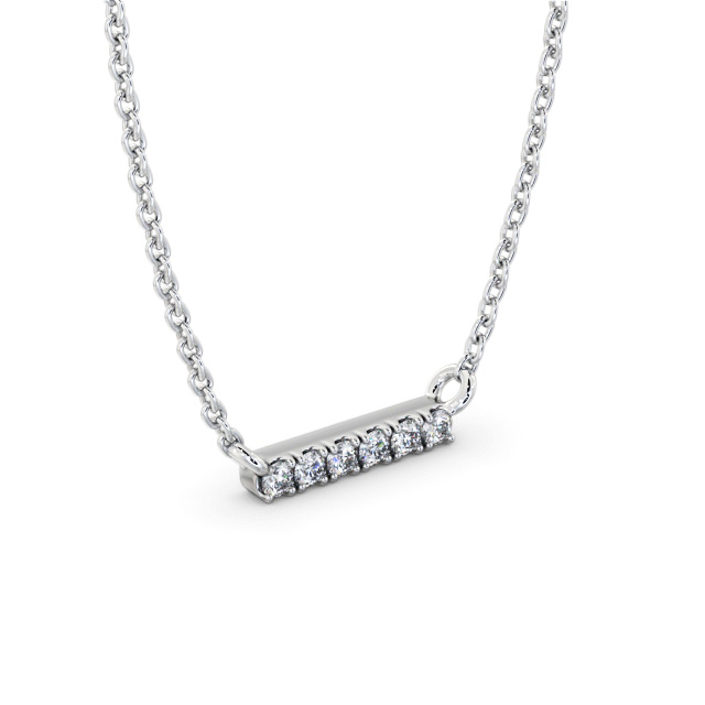 Bar Style Diamond Pendant 9K White Gold - Onali PNT169_WG_FLAT