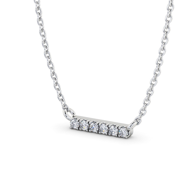 Bar Style Diamond Pendant 9K White Gold - Onali PNT169_WG_SIDE