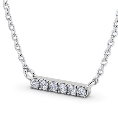 Bar Style Diamond Pendant 9K White Gold - Onali PNT169_WG_THUMB1
