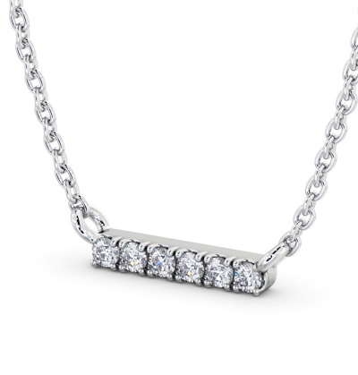 Bar Style Diamond Pendant 9K White Gold PNT169_WG_THUMB1 