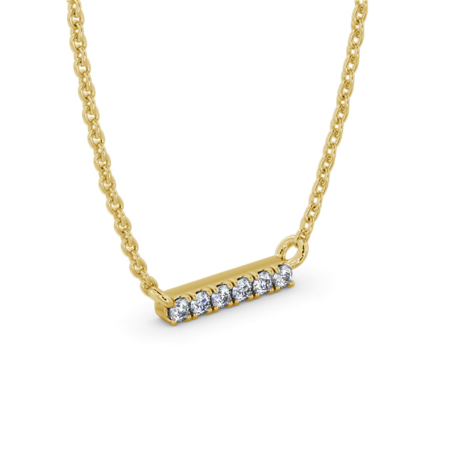 Bar Style Diamond Pendant 18K Yellow Gold - Onali PNT169_YG_FLAT