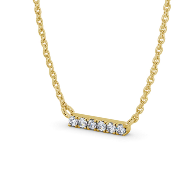 Bar Style Diamond Pendant 18K Yellow Gold - Onali PNT169_YG_SIDE