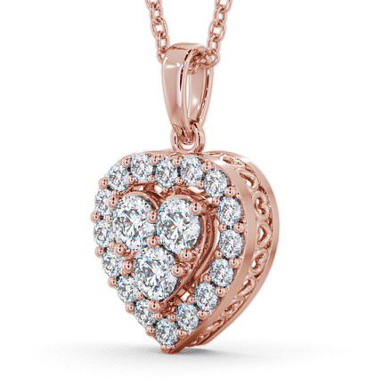 Halo Round Diamond Heart Design Pendant 18K Rose Gold PNT16_RG_THUMB1 