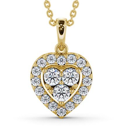  Halo Round Diamond Heart Pendant 18K Yellow Gold - Tulla PNT16_YG_THUMB2 