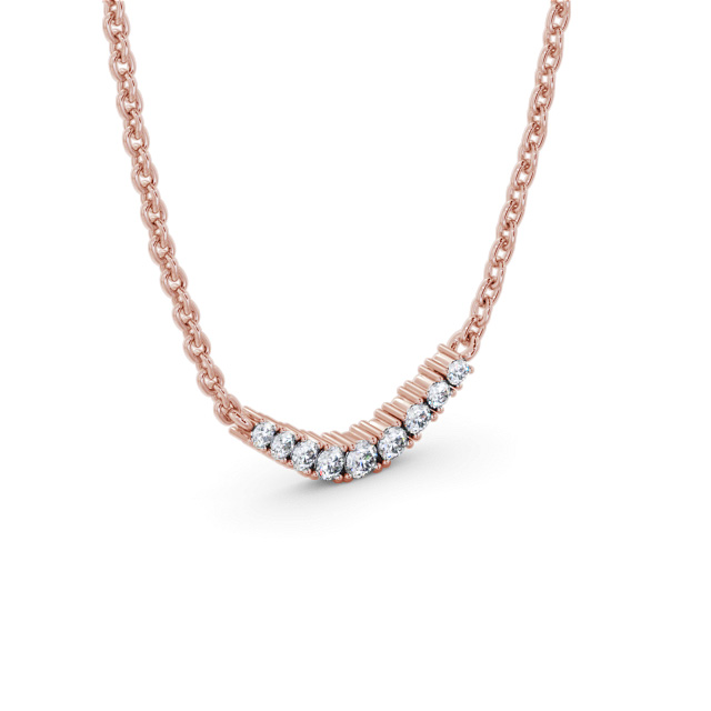 Bar Style Diamond Pendant 18K Rose Gold - Howley PNT170_RG_FLAT