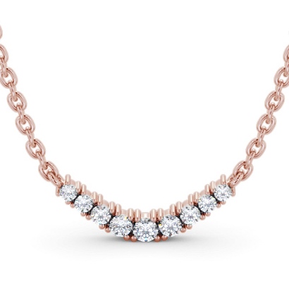 Bar Style Nine Diamond Curved Pendant 9K Rose Gold PNT170_RG_THUMB2 