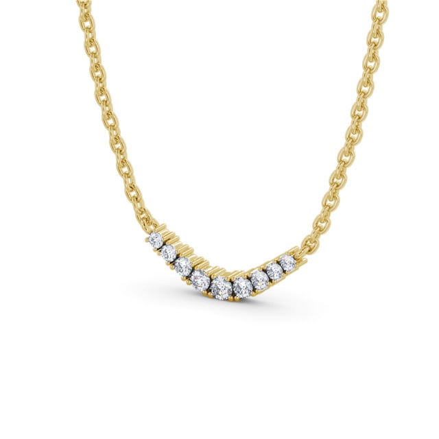 Bar Style Diamond Pendant 9K Yellow Gold - Howley PNT170_YG_SIDE