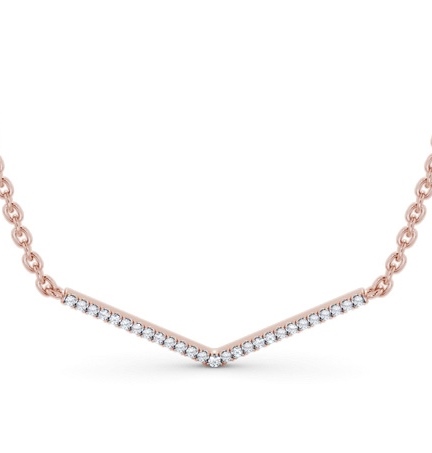 Aldsen Bar Design V-Shape Pendant Round Diamond PNT171_RG_THUMB2 