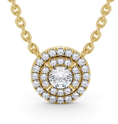  Halo Round Diamond Pendant 18K Yellow Gold - Jasmin PNT172_YG_THUMB2 