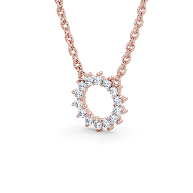 Circle Style Diamond Pendant 9K Rose Gold - Sadler PNT173_RG_SIDE