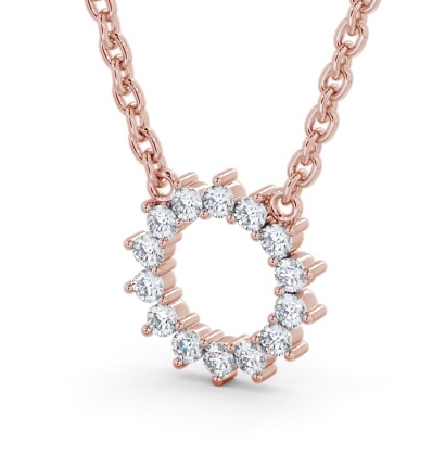 Circle Style Diamond Pendant 9K Rose Gold PNT173_RG_THUMB1 