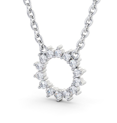  Circle Style Diamond Pendant 9K White Gold - Sadler PNT173_WG_THUMB1 