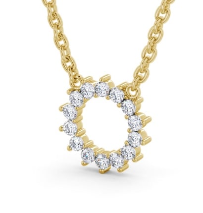  Circle Style Diamond Pendant 18K Yellow Gold - Sadler PNT173_YG_THUMB1 