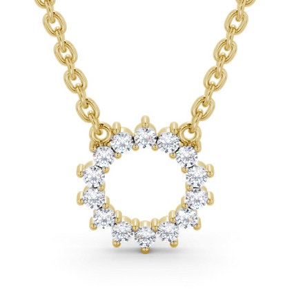  Circle Style Diamond Pendant 9K Yellow Gold - Sadler PNT173_YG_THUMB2 