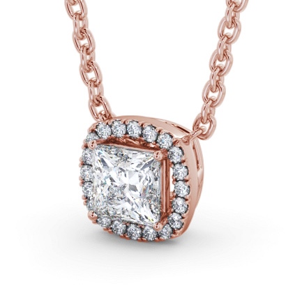  Halo Princess Diamond Pendant 18K Rose Gold - Tallula PNT174_RG_THUMB1 