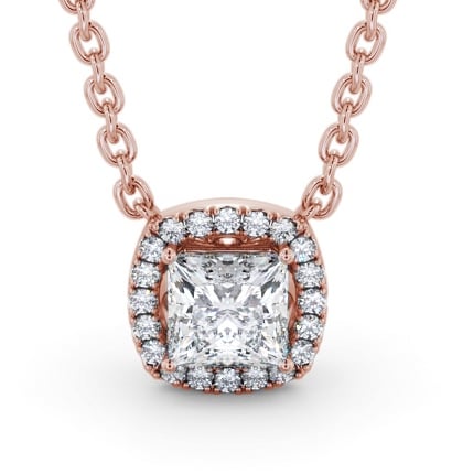  Halo Princess Diamond Pendant 18K Rose Gold - Tallula PNT174_RG_THUMB2 