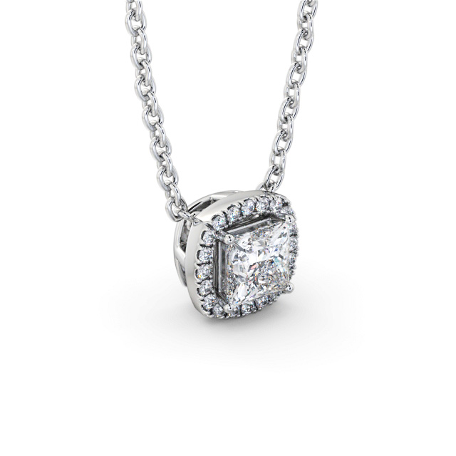 Halo Princess Diamond Pendant 9K White Gold - Tallula PNT174_WG_FLAT