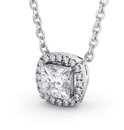  Halo Princess Diamond Pendant 18K White Gold - Tallula PNT174_WG_THUMB1 