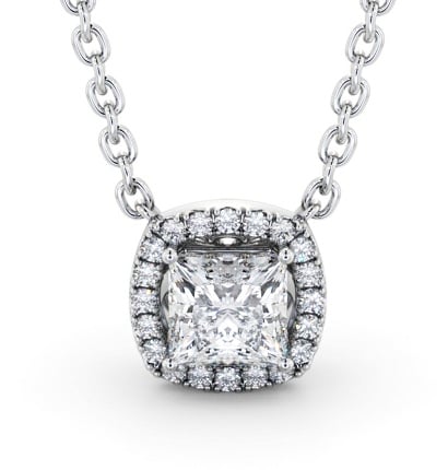  Halo Princess Diamond Pendant 18K White Gold - Tallula PNT174_WG_THUMB2 