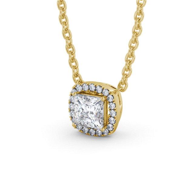 Halo Princess Diamond Pendant 9K Yellow Gold - Tallula PNT174_YG_SIDE