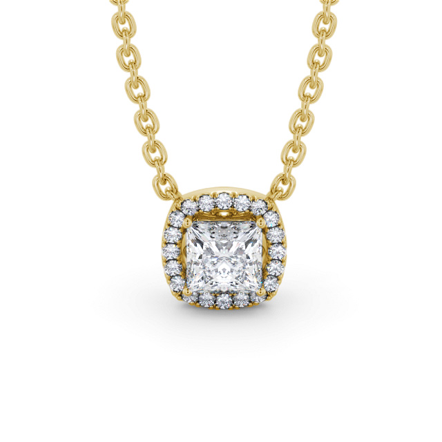Halo Princess Diamond Pendant 9K Yellow Gold - Tallula PNT174_YG_UP