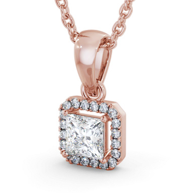 Halo Princess Diamond Pendant 18K Rose Gold PNT176_RG_THUMB1